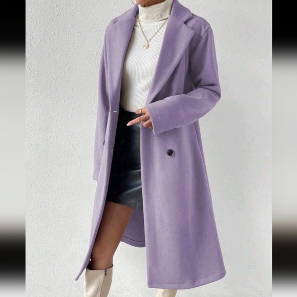 Women Plain Front Button Concealed Placket Long Sleeve Simple Jacket - Picture 5 of 6